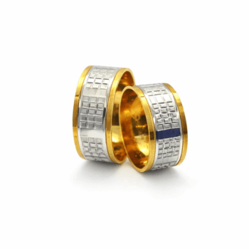 Verighete model REGAL din aur alb și galben 14K (VG11)