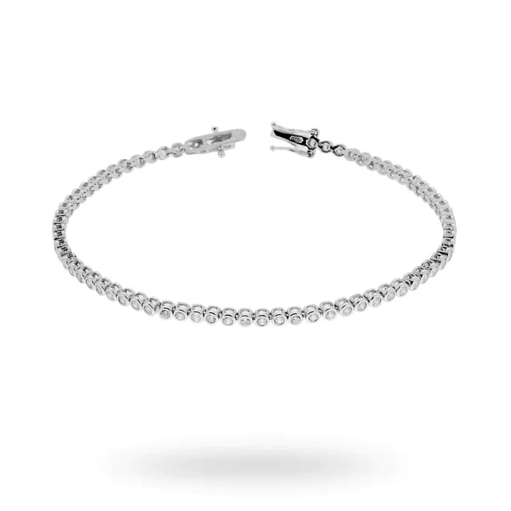 Brățară argint 925 model TENNIS placată cu rodiu cu zirconii albe rotunde