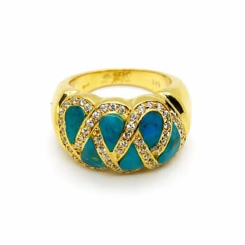Inel de aur galben 14K model Alice in Wonderland