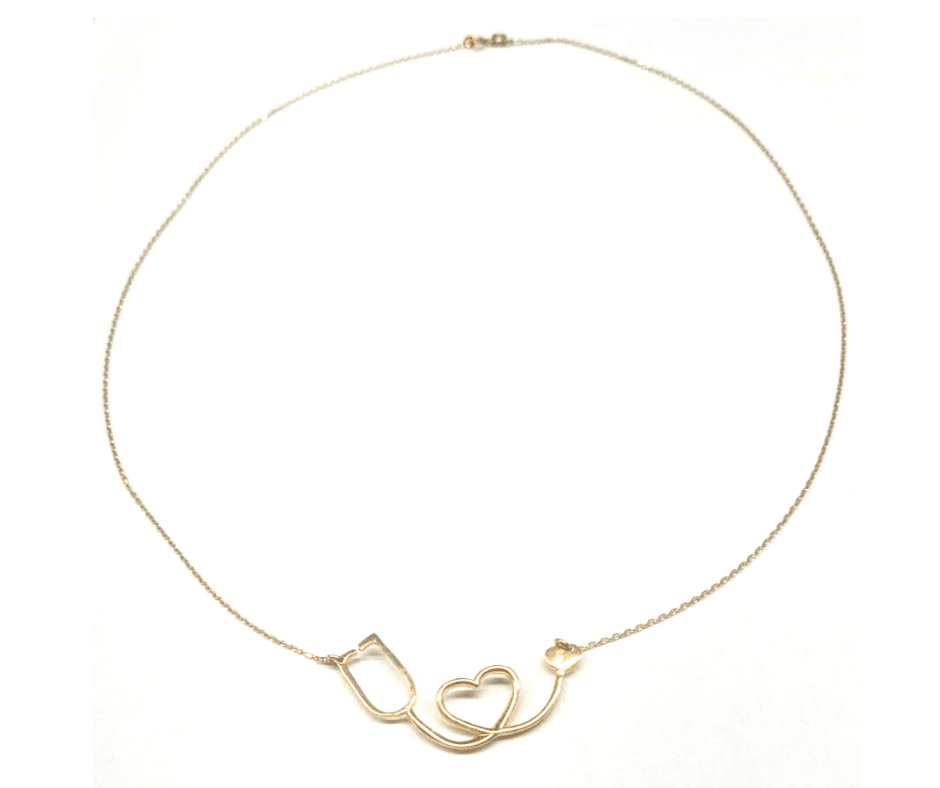 Colier de aur galben 14K și pandant inimă