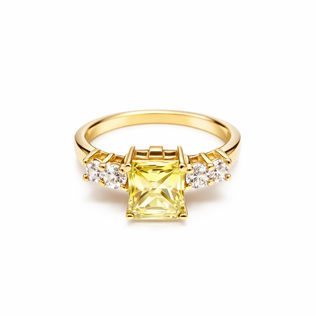 Inel de logodnă de aur 14K model YELLOW LOVE