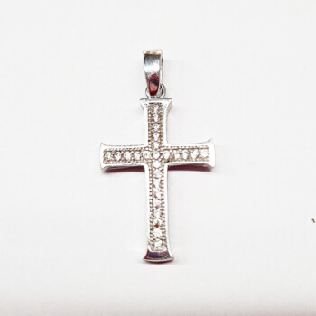 Cruce argint 925 ornată cu zirconia_InPixio