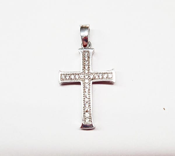 Cruce argint 925 ornată cu zirconia_InPixio