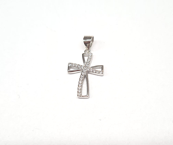 Cruce argint 925 cu zirconia alba