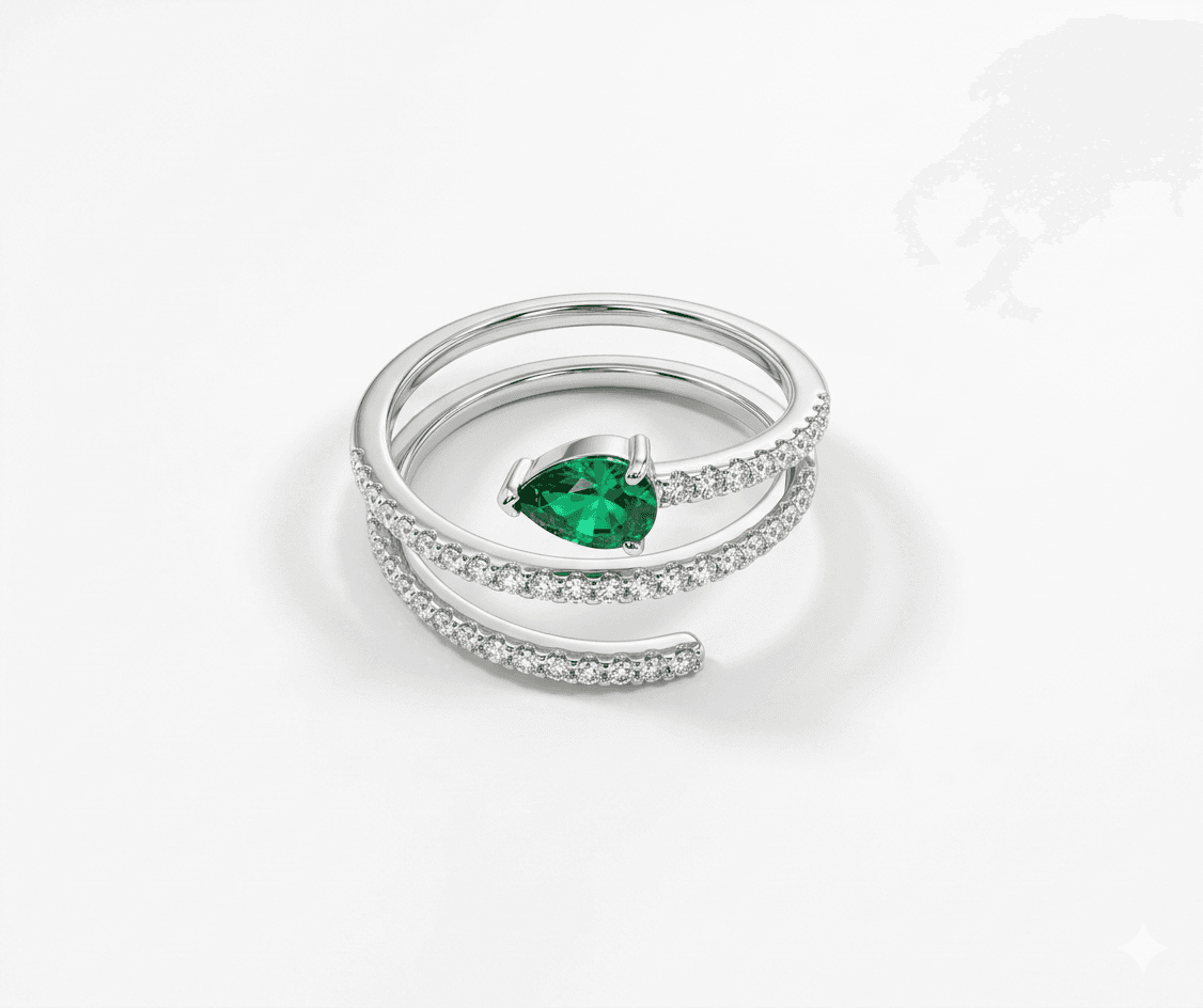 Inel argint 925 cu piatră verde