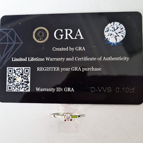 Inel de argint 925 rodiat cu Moissanite certificare GRA