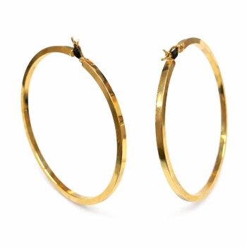 Cercei aur galben 14K creole rotunde