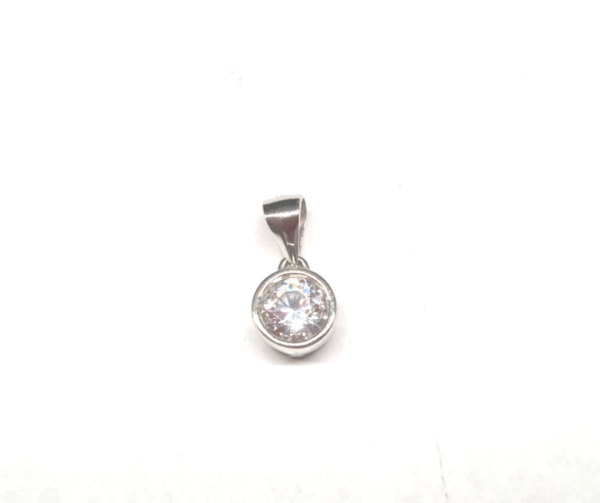 Pandantiv argint 925 decorat cu zirconia rotundă albă