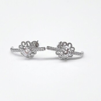Cercei argint 925 tip stud model FLOWERS