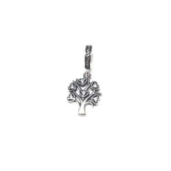 Talisman Charm Argint 925 copacul vieții cu frunze inimioare