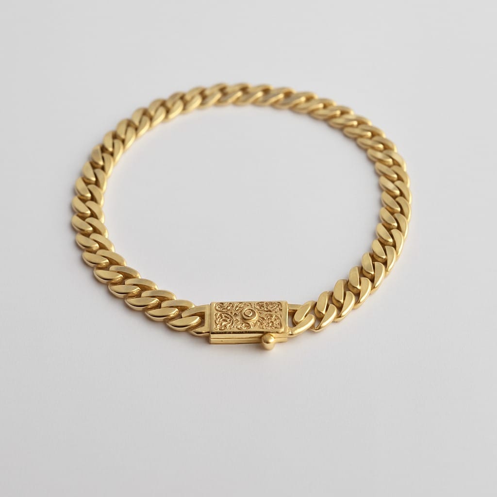 Brățară lanț masiv din aur 14K – model Cuban Link