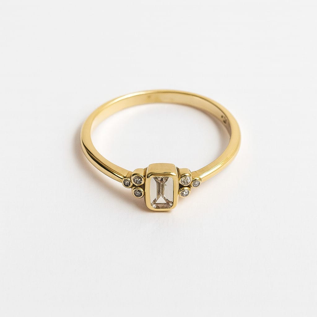 Inel din Aur 14K Elegant Baguette