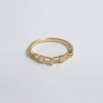 Inel din aur 14K cu zirconii baguette