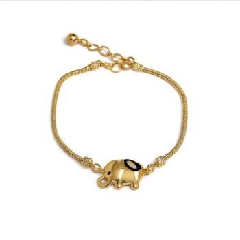 Brățară din Aur cu Elefant și Ochi Protector – Lucky Charm