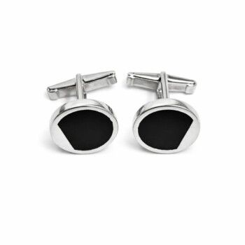 Butoni pentru cămașă din argint 925 cu onix negru – model clasic elegant