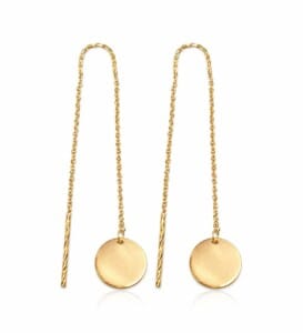 Cercei din aur galben 14K – model COIN DROP