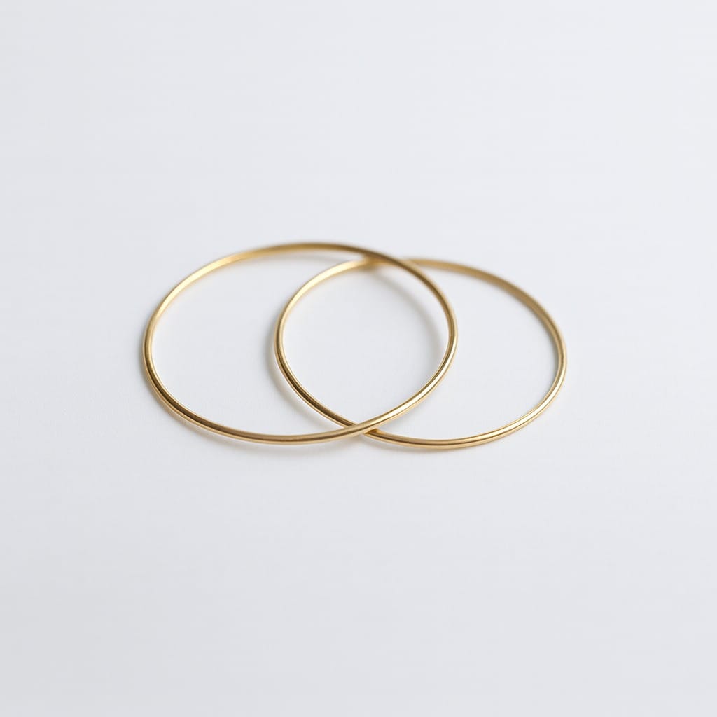 Cercei rotunzi din aur 14K – model clasic hoops subțiri