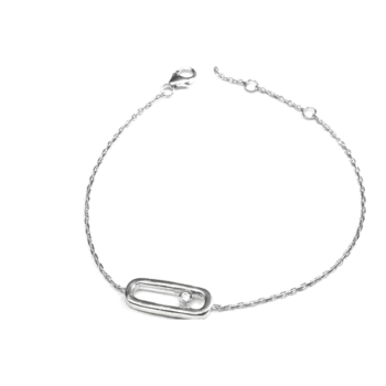 Brățară din argint 925 cu element central zirconiu – model subțire și elegant