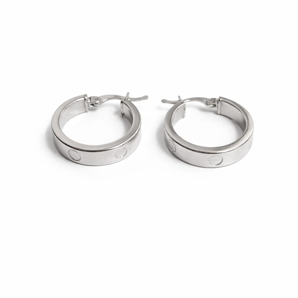 Cercei din Argint 925 Tip Creole Minimaliste, Design Modern, Finisaj Lucios