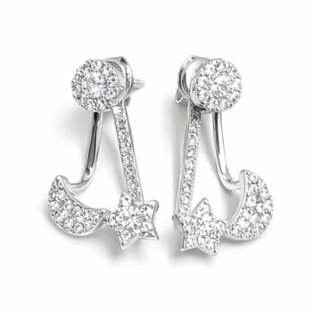 Cercei din argint 925 cu zirconia – model Lună & Stea
