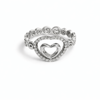 Inel din Argint 925 cu inimă și zirconia – Model Heart Crown
