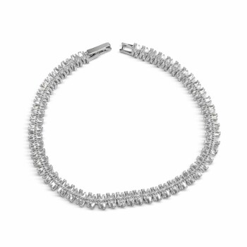 Brățară Tennis din Argint 925 cu Zirconii Baguette – Eleganță Luxury