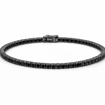Brățară Tennis din Argint 925 cu Zirconii Negre – Black Luxury Edition
