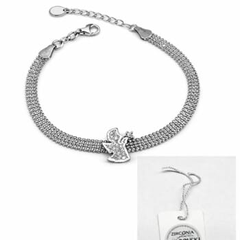 Brățară din Argint 925 cu Îngeraș și Zirconii Swarovski
