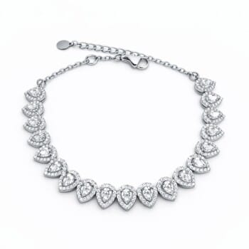 Brățară din Argint 925 cu Zirconii în Formă de Lacrimă – Luxury Pear Shine