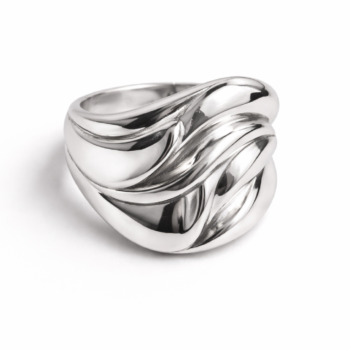 Inel statement lat din argint 925 – design sculptural modern, finisaj premium