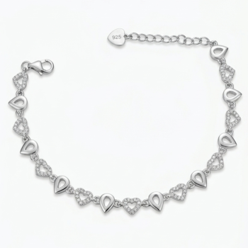 Brățară Argint 925 Pure Hearts cu Inimi Înlănțuite