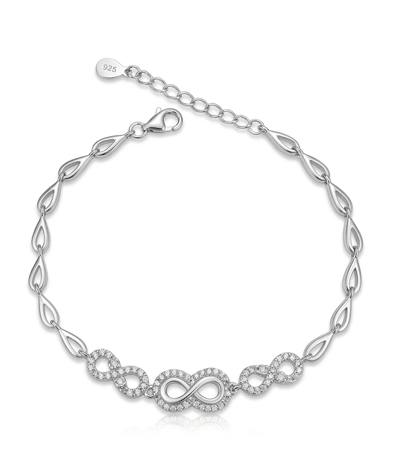 Brățară din Argint 925 Infinity Love cu Cristale Zirconia