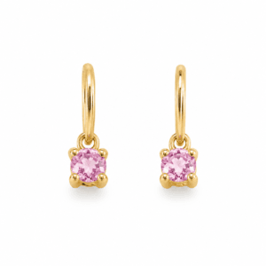 Cercei Aur 14K cu Zirconiu Roz Cadou Elegant pentru Ea