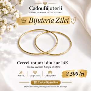 Cercei rotunzi din aur 14K – model clasic hoops subțiri